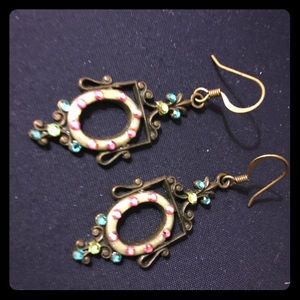 Vintage S&TC era Chandelier Earrings Rhinestone